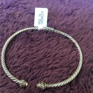 NWT Artisan Crafted Samual B 18K & Sterling Silver Flexible Hinged Bracelet